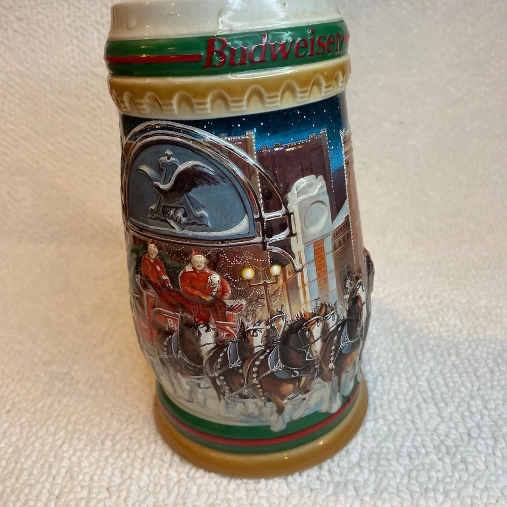 Budweiser Clydesdales‎ Beer Stein Collectible Vintage Ceramic 1997
